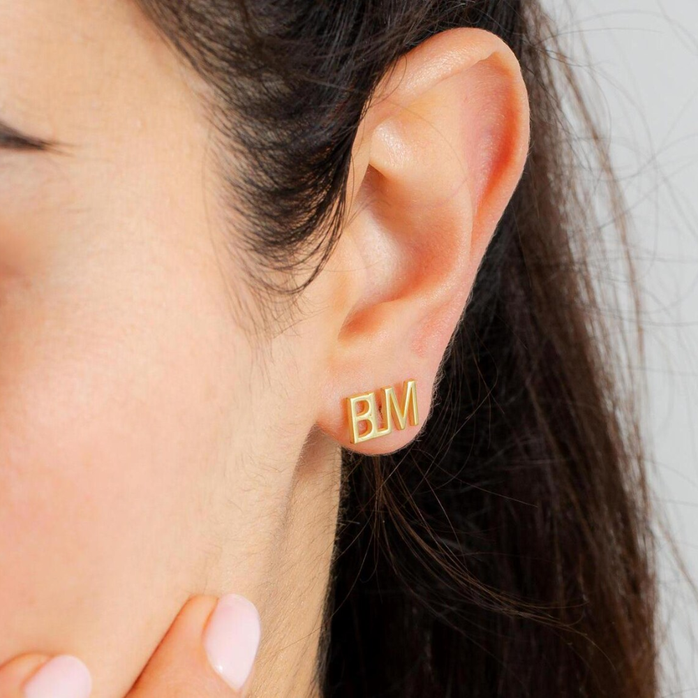 Custom Initial Earrings Minimalist Initial Studs Gift for Her Earring.