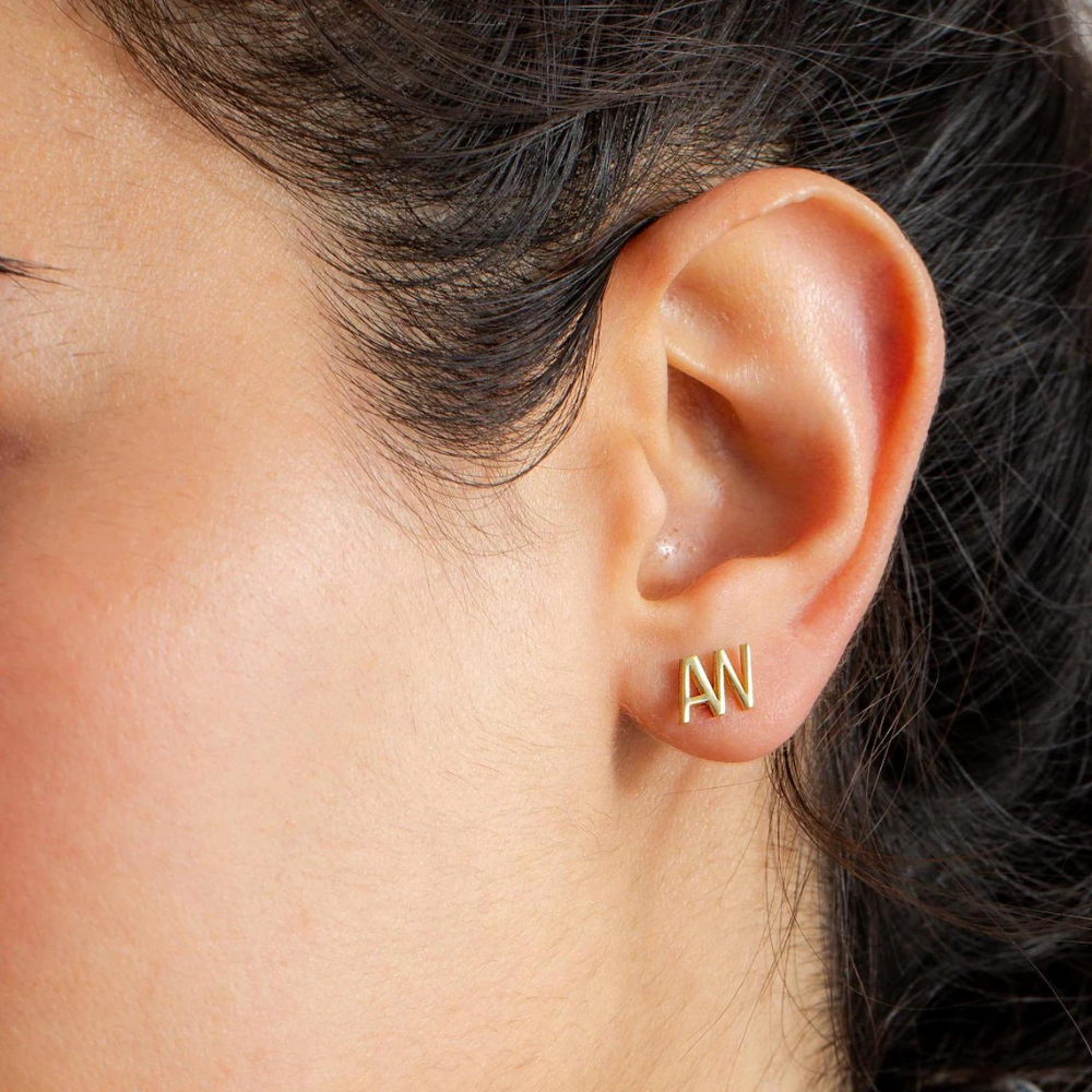 Custom Initial Earrings Minimalist Initial Studs Gift for Her Earring.