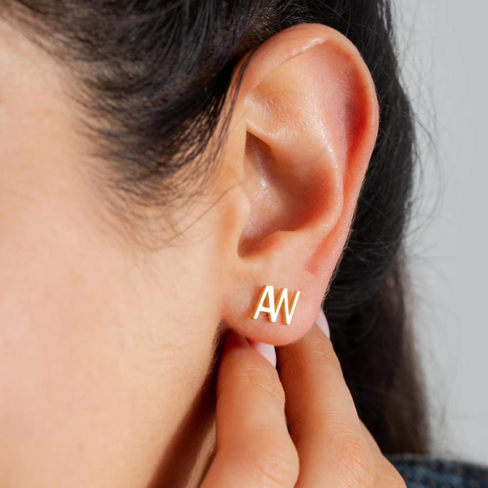 Custom Initial Earrings Minimalist Initial Studs Gift for Her Earring.