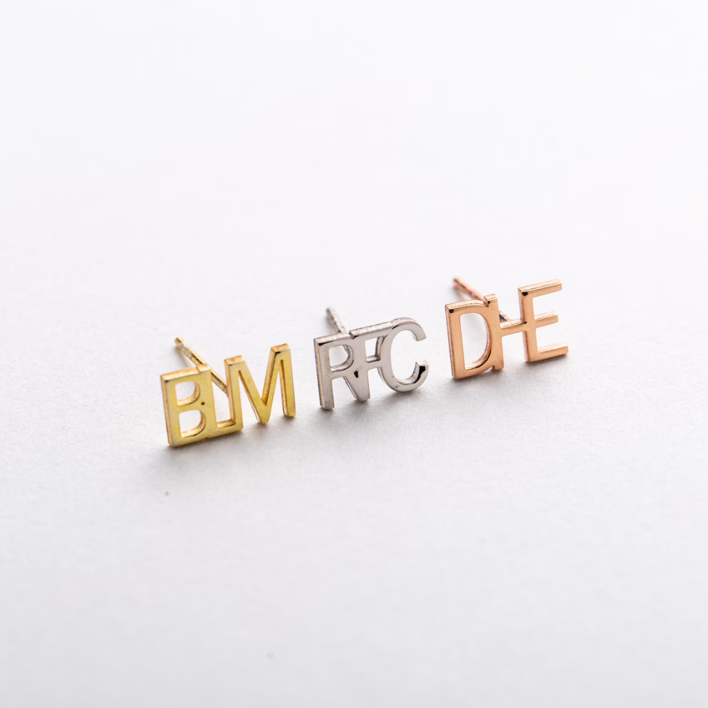 Custom Initial Earrings Minimalist Initial Studs Gift for Her Earring.