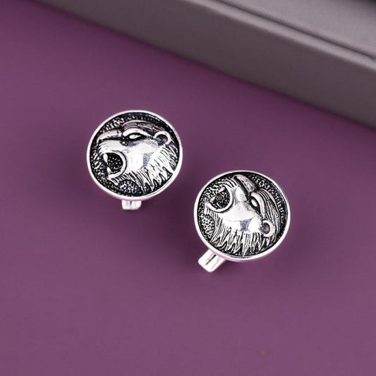 Silver Lion Emblem Cufflinks