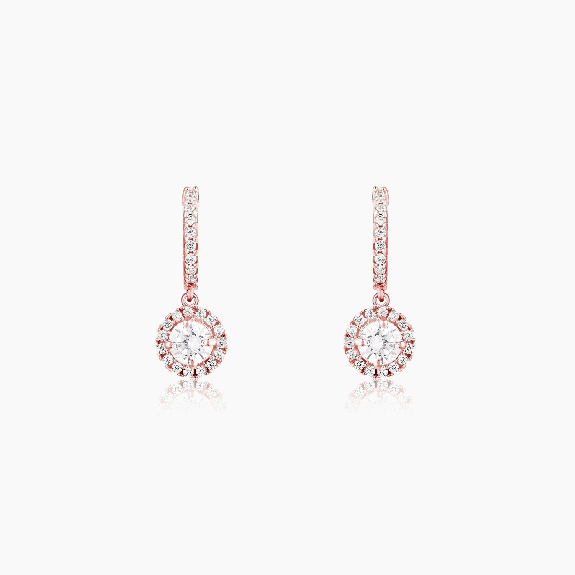 Rose Gold Zircon Drizzle Drop Earrings Earrings.
