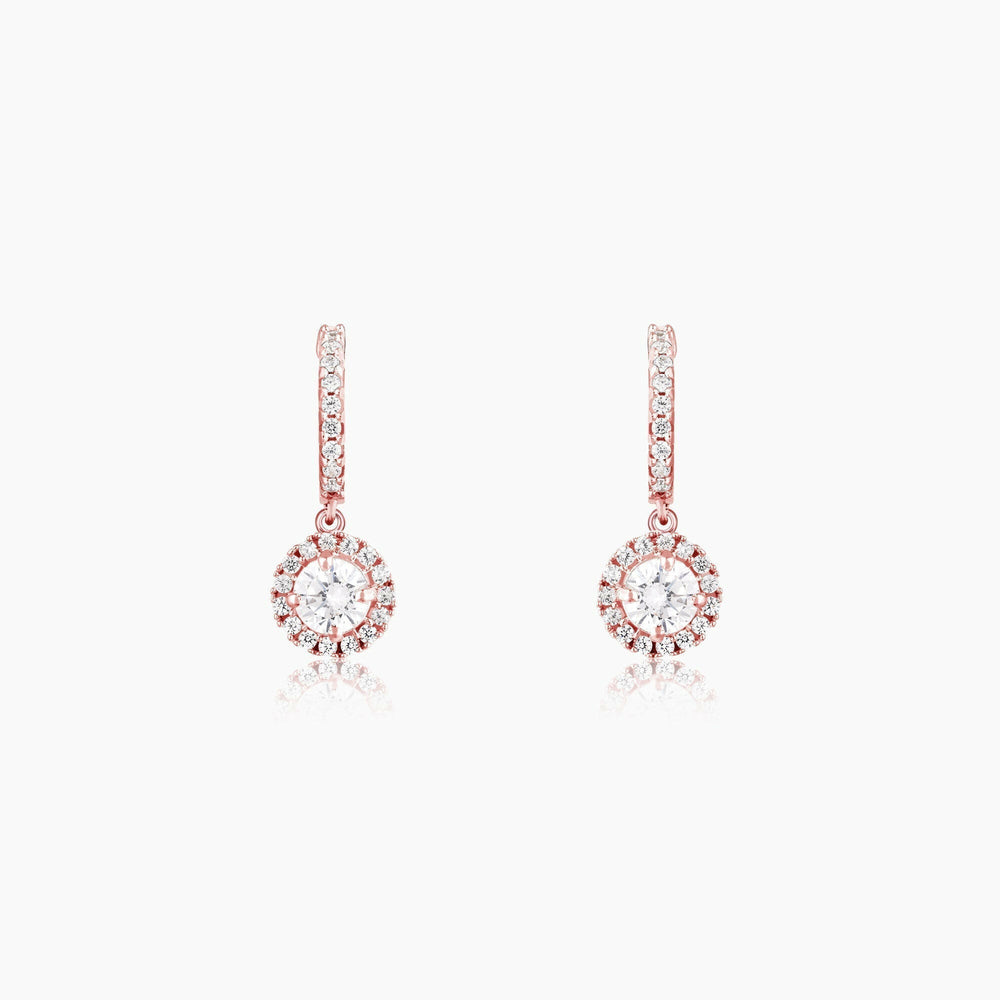 Rose Gold Zircon Drizzle Drop Earrings Earrings.