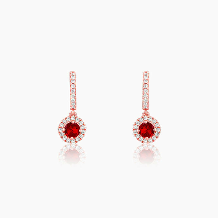 Rose Gold Red Drizzle Drop Earrings Earrings.