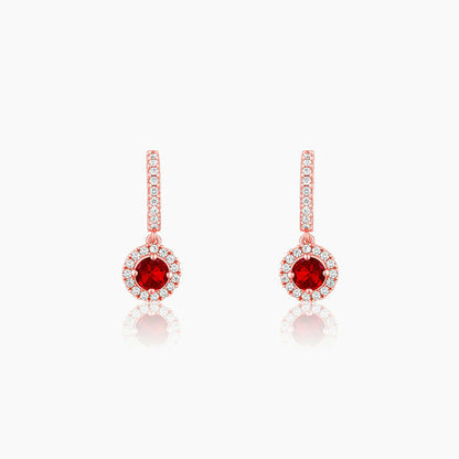 Rose Gold Red Drizzle Drop Earrings Earrings.