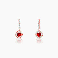 Rose Gold Red Drizzle Drop Earrings Earrings.