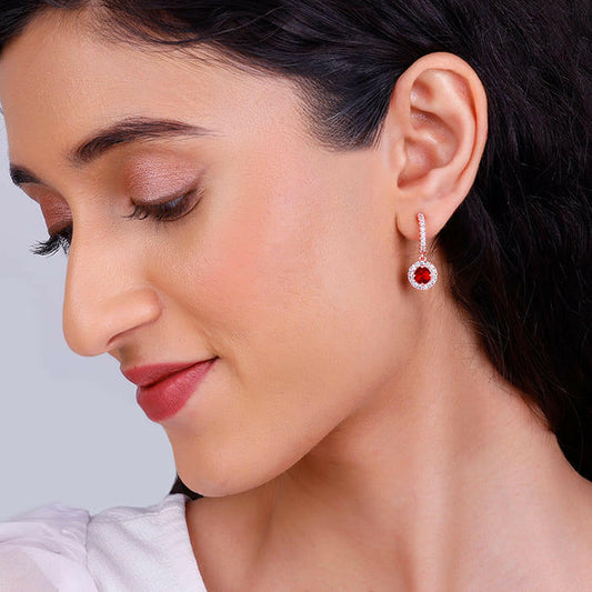 Rose Gold Red Drizzle Drop Earrings Earrings.