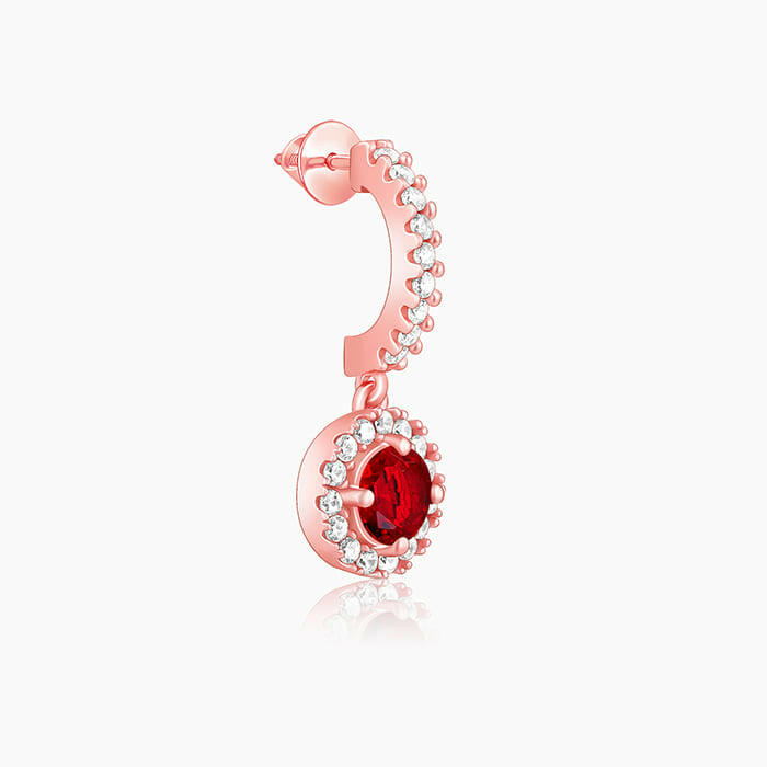 Rose Gold Red Drizzle Drop Earrings Earrings.