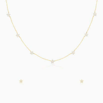 Golden Star Constellation Pendant Set Set.