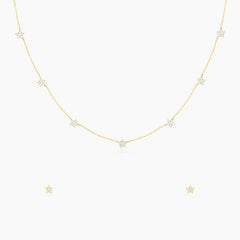 Golden Star Constellation Pendant Set Set.
