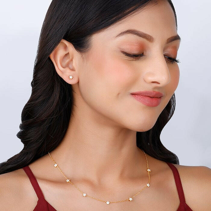 Golden Star Constellation Pendant Set Set.