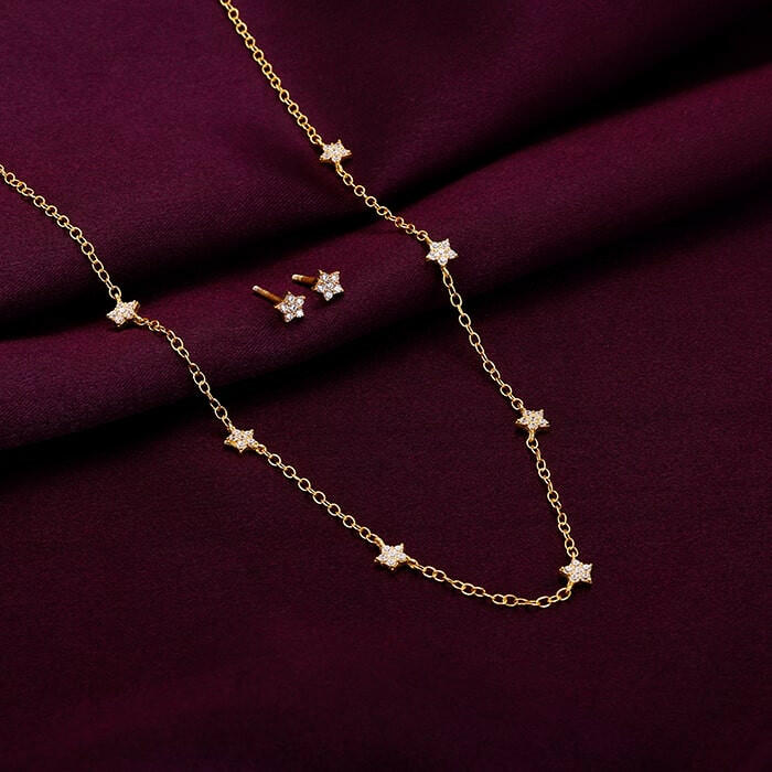 Golden Star Constellation Pendant Set Set.