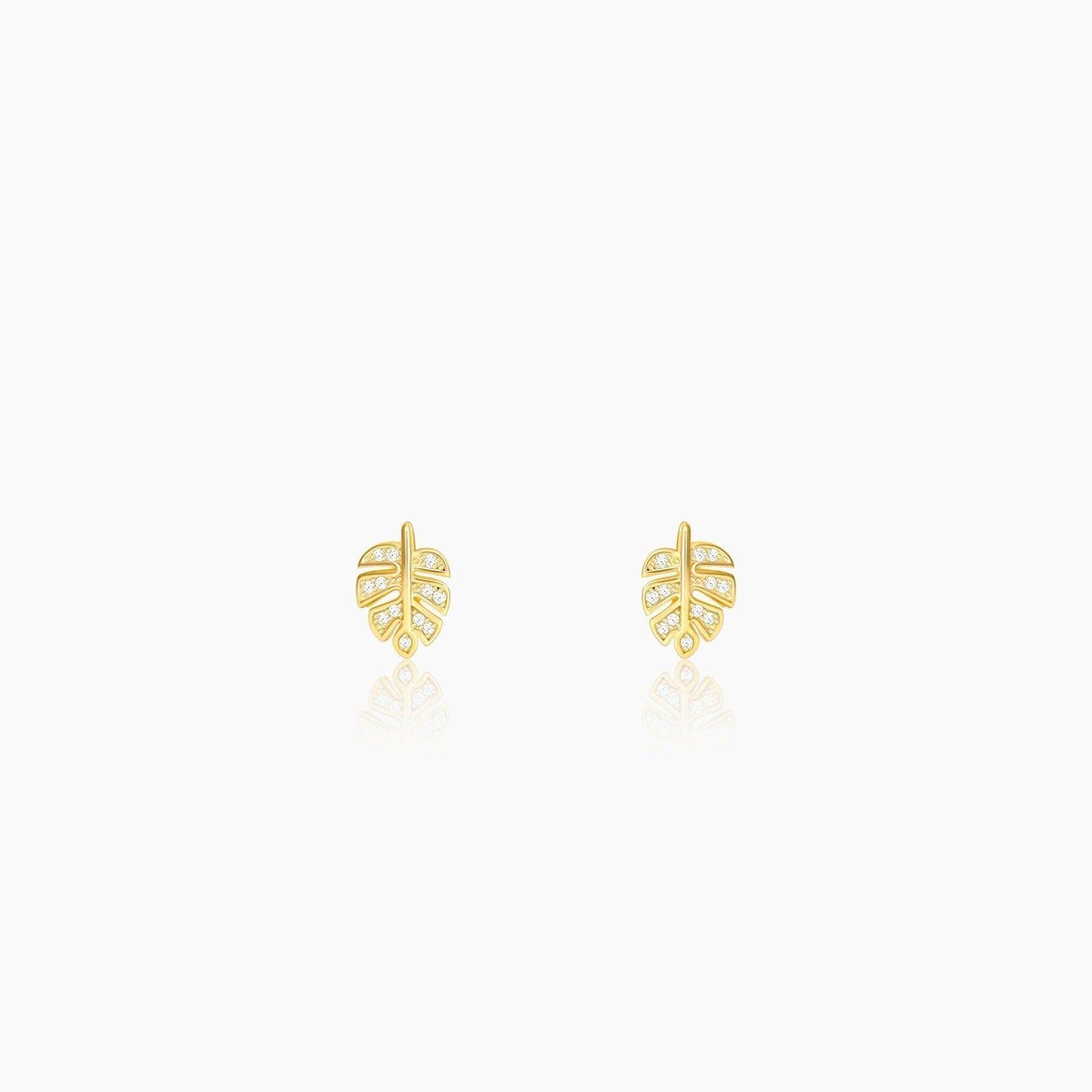 Golden Leaflet Stud Earrings Earrings.