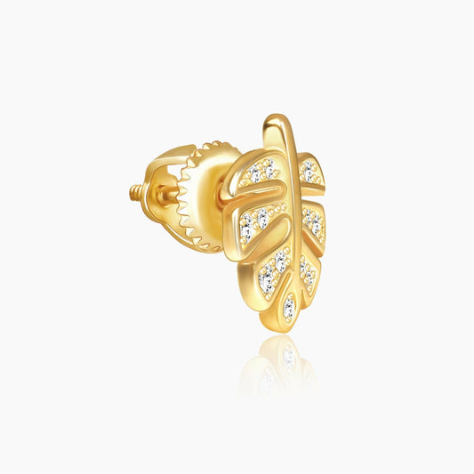 Golden Leaflet Stud Earrings Earrings.