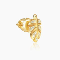 Golden Leaflet Stud Earrings Earrings.