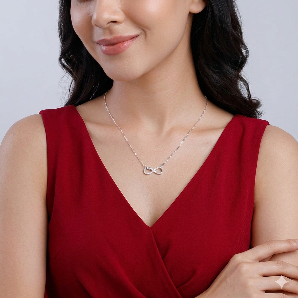 Silver Infinity Heart Necklace