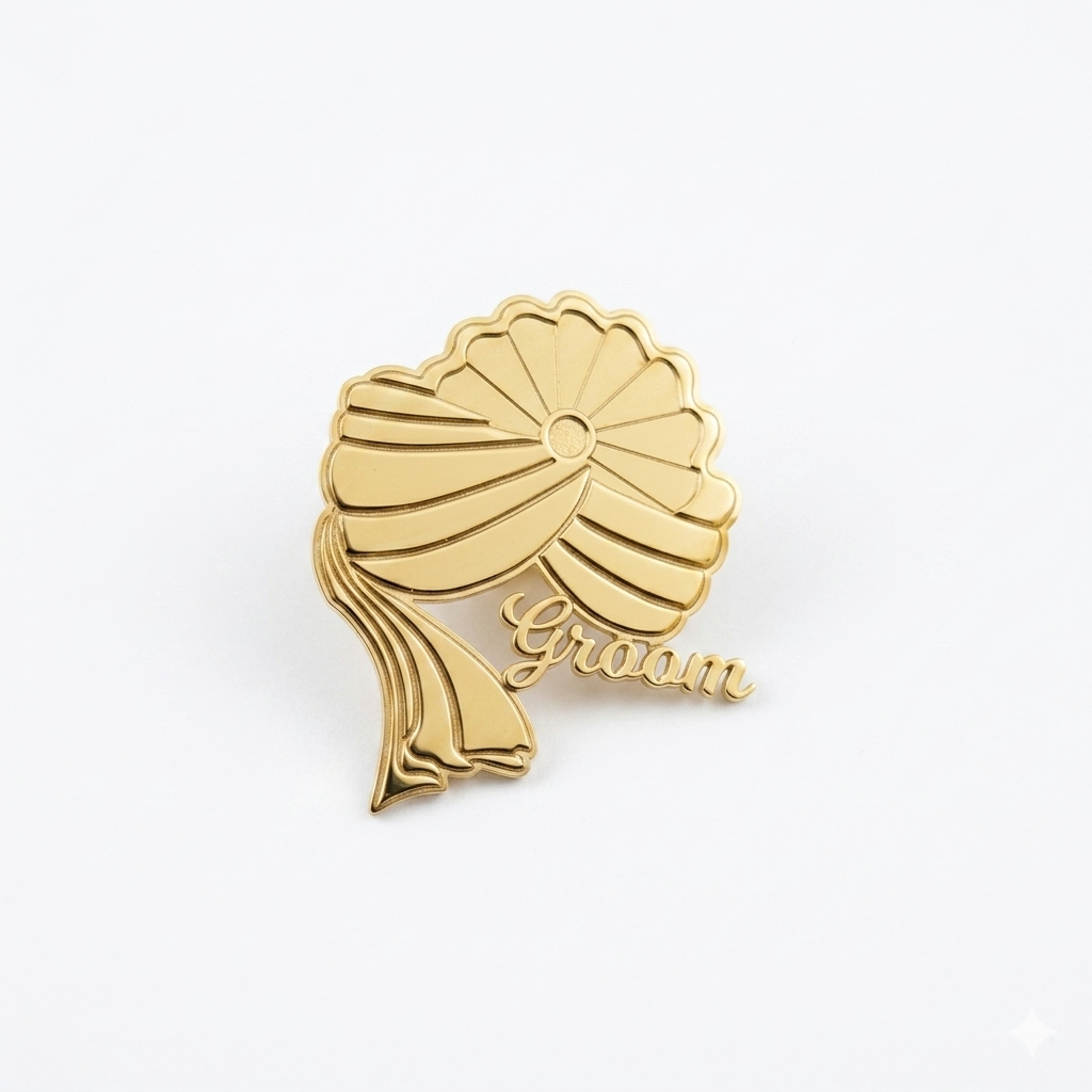 Personalized Groom-Dulha-Barati Wedding Brooch