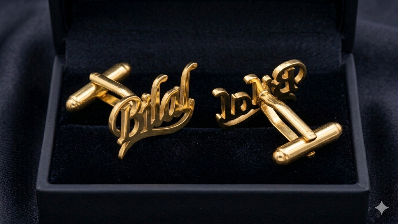 Personalized Stylish Name Cufflinks for Men