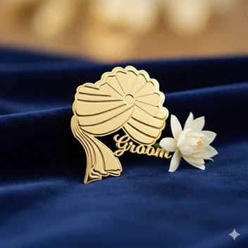 Personalized Groom-Dulha-Barati Wedding Brooch