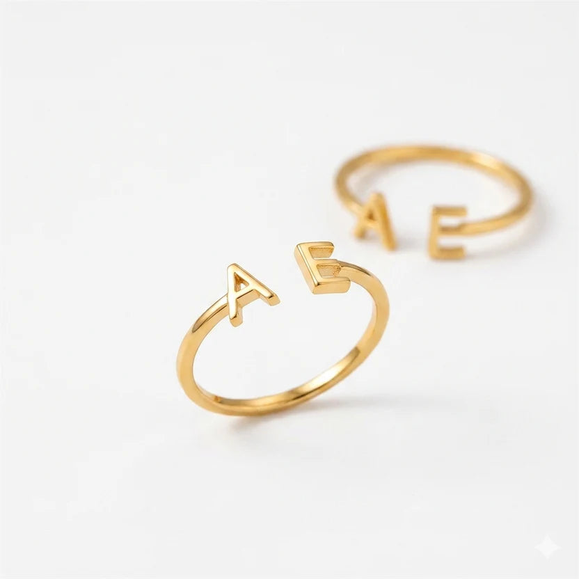 Personalized Two Letter Ring