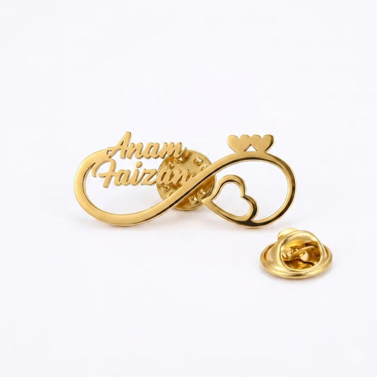 Custom Couple Name Infinity Brooch