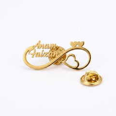 Custom Couple Name Infinity Brooch