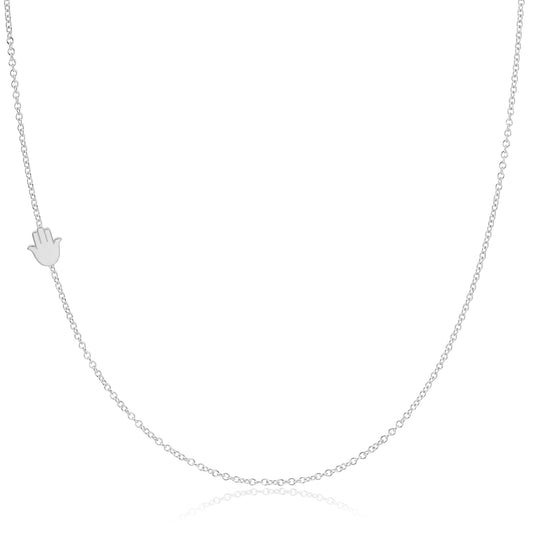 14k Gold Asymmetrical Charm Necklace - Hamsa