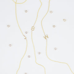 14k Gold Asymmetrical Letter Necklace - B