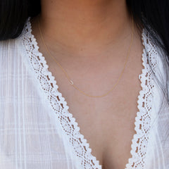 14k Gold Asymmetrical Letter Necklace - J