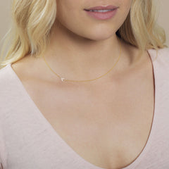 14k Gold Asymmetrical Letter Necklace - A