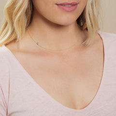 14k Gold Asymmetrical Letter Necklace - P