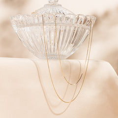 Thin Box Chain Necklace - Gold Plated