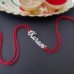 Silver Plated Personalized Custom Name Rakhi for Brother