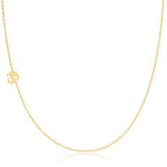 14k Gold Asymmetrical Charm Necklace - Om
