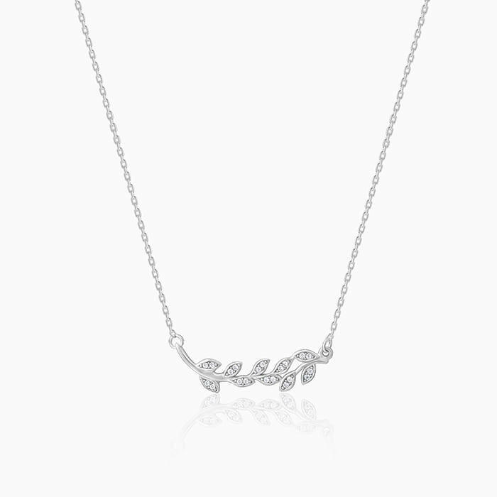 Anushka Sharma Silver Leaf Necklace Pendant.