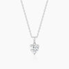 Silver Solitaire Heart  Pendant with Link Chain Pendant.