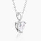 Silver Solitaire Heart  Pendant with Link Chain Pendant.