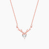 Rose Gold Deer Heart Necklace Pendant.