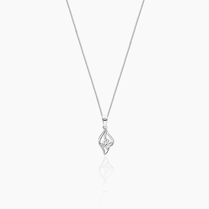 Silver Falling Dew Pendant with Box Chain Pendant.