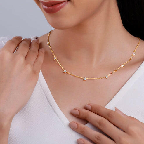 Golden Star Constellation Necklace Necklace.
