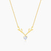 Golden Deer Heart Necklace Pendant.