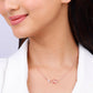 Rose Gold Pink Quartz Flower Necklace Pendant.