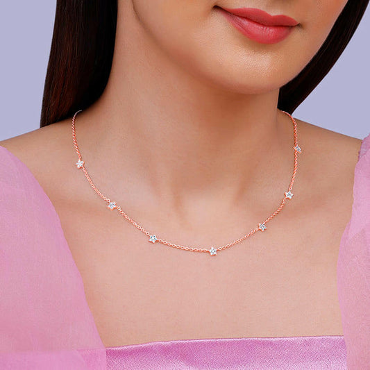 Rose Gold Star Constellation Necklace Pendant.