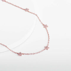 Rose Gold Star Constellation Necklace Pendant.