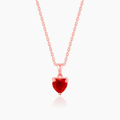 Rose Gold Loving in Red Pendant With Link Chain Pendant.