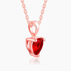 Rose Gold Loving in Red Pendant With Link Chain Pendant.