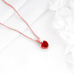 Rose Gold Loving in Red Pendant With Link Chain Pendant.