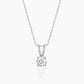 Silver Zircon Pendant with Link Chain Necklace.