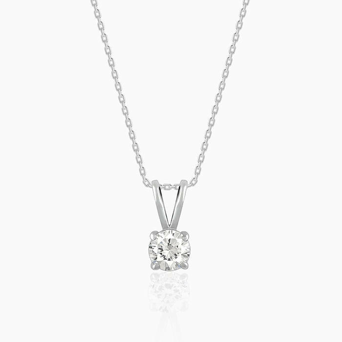 Silver Zircon Pendant with Link Chain Pendant.