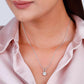 Silver Zircon Pendant with Link Chain Necklace.